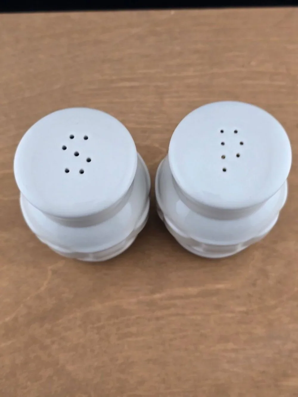 Longaberger White Ceramic Salt & Pepper Shaker Set
